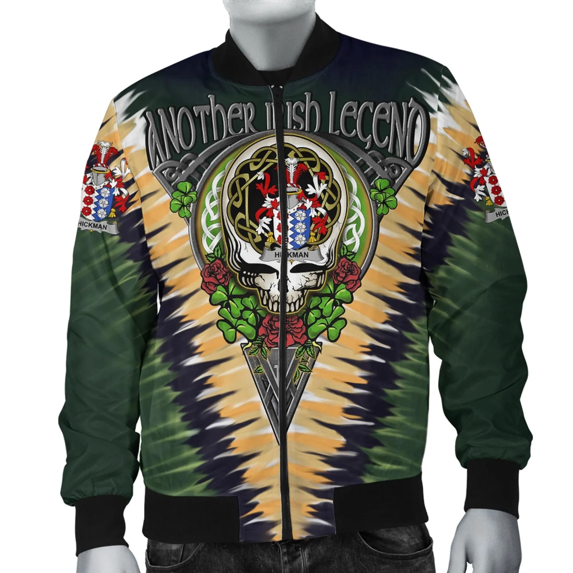 Hickman Ireland Bomber Jacket - GD Irish Legend Shamrock V Tie-Dye A7 Bomber Jacket Hickman Ireland Bomber Jacket - GD Irish Legend Shamrock V Tie-Dye A7 Bomber Jacket