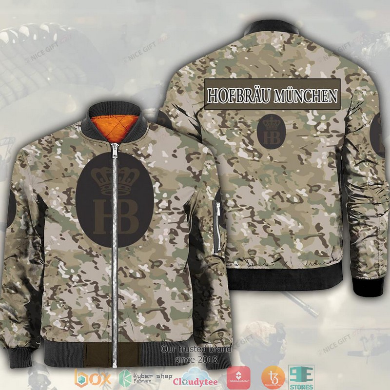 Hofbrau Munchen Camouflage Bomber Jacket Hofbrau Munchen Camouflage Bomber Jacket