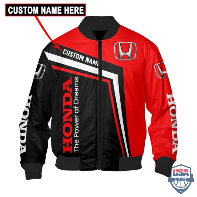 Honda Company Custom Name Bomber Jacket Honda Company Custom Name Bomber Jacket