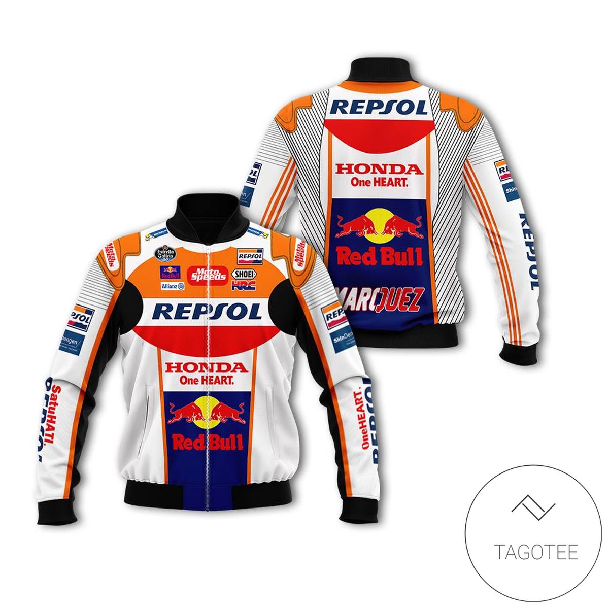 Honda Marc Marquez Moto Gp Motocross Branded Unisex Racing 3D Bomber Jacket Honda Marc Marquez Moto Gp Motocross Branded Unisex Racing 3D Bomber Jacket
