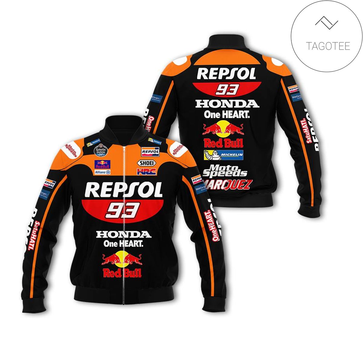 Honda Marc Marquez Moto Gp Motorcycle Racing Team 3D Bomber Jacket Honda Marc Marquez Moto Gp Motorcycle Racing Team 3D Bomber Jacket