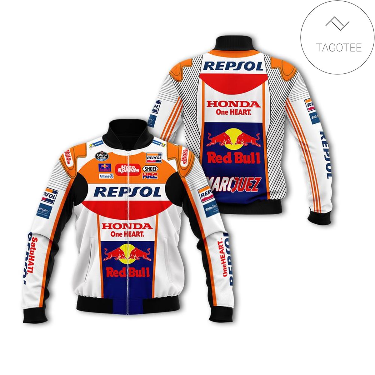 Honda Marc Marquez Motorcycle Racing Team 3D Bomber Jacket Honda Marc Marquez Motorcycle Racing Team 3D Bomber Jacket