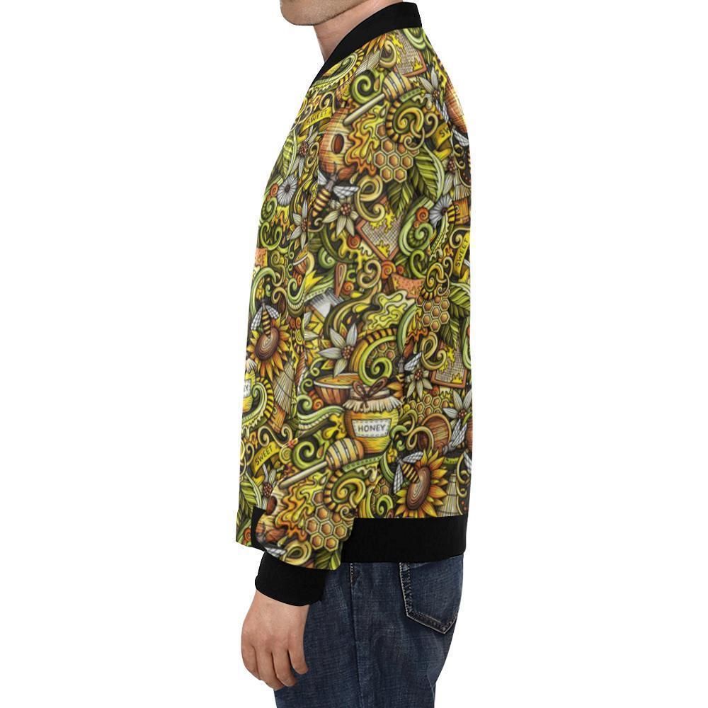 Honey-Bee-Psychedelic-Gifts-Pattern-Print-Mens-Bomber-Jacket-1