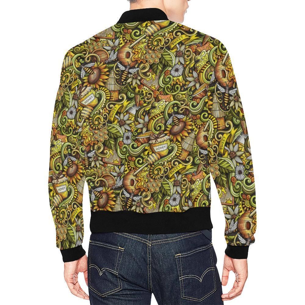 Honey-Bee-Psychedelic-Gifts-Pattern-Print-Mens-Bomber-Jacket-2