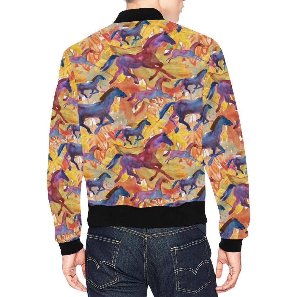 Horse-Hand-Drawn-Pattern-Print-Mens-Bomber-Jacket-2