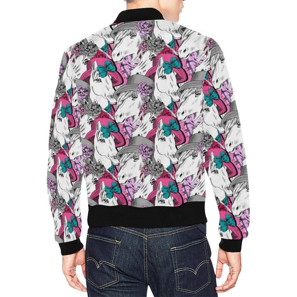 Horse-Pattern-Print-Mens-Bomber-Jacket-2