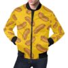 Hot Dog Pattern Print Mens Bomber Jacket