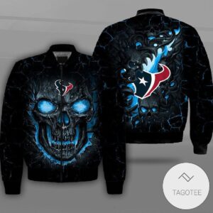 Houston Texans Lava Skull Full Print Bomber Jacket