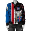 Iceland Coat Of Arms Women's Bomber Jacket - Flag Style JH Bomber Jacket
