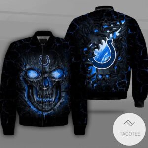 Indianapolis Colts Lava Skull Full Print Bomber Jacket