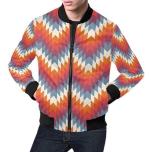 Indians Native American Navajo Aztec Tribal Print Mens Bomber Jacket
