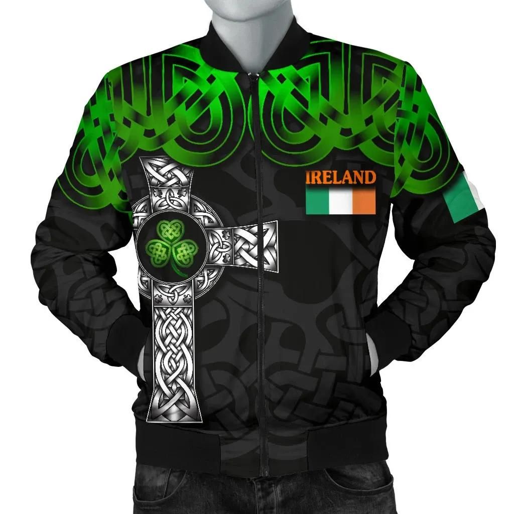 Ireland Bomber Jacket (Men) - Celtic Cross Style - BN15 Bomber Jacket Ireland Bomber Jacket (Men) - Celtic Cross Style - BN15 Bomber Jacket