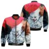 It Balloon Pennywise Halloween 3D Bomber Jacket