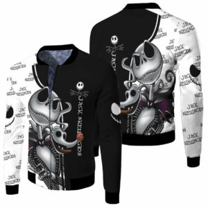 Jack Skellington Pattern Halloween Nightmare Before Christmas For Fan 3D T Shirt Hoodie Sweater Jersey Bomber Jacket Model 2664 Bomber Jacket