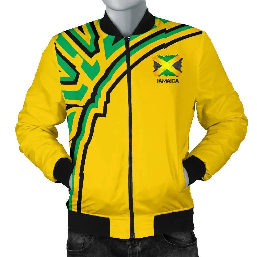 Jamaica Vintage Flag Men's Bomber Jacket A15 Bomber Jacket Jamaica Vintage Flag Men's Bomber Jacket A15 Bomber Jacket