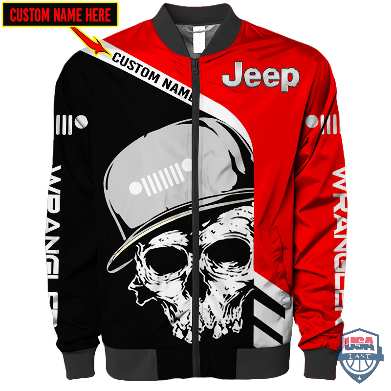 Jeep Skull Cap Custom Name Bomber Jacket Jeep Skull Cap Custom Name Bomber Jacket