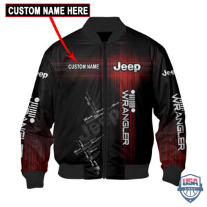 Jeep Wrangler Flash Custom Name Bomber Jacket