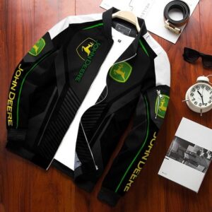 John Deere Black And White Bomber Jacket