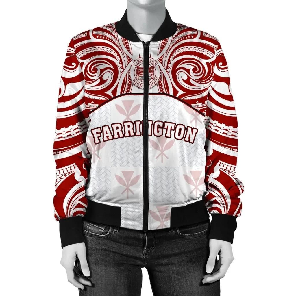 Kanaka Farrington High School Women's Bomber Jacket bDemodern Style AH JH Bomber Jacket Kanaka Farrington High School Women's Bomber Jacket bDemodern Style AH JH Bomber Jacket