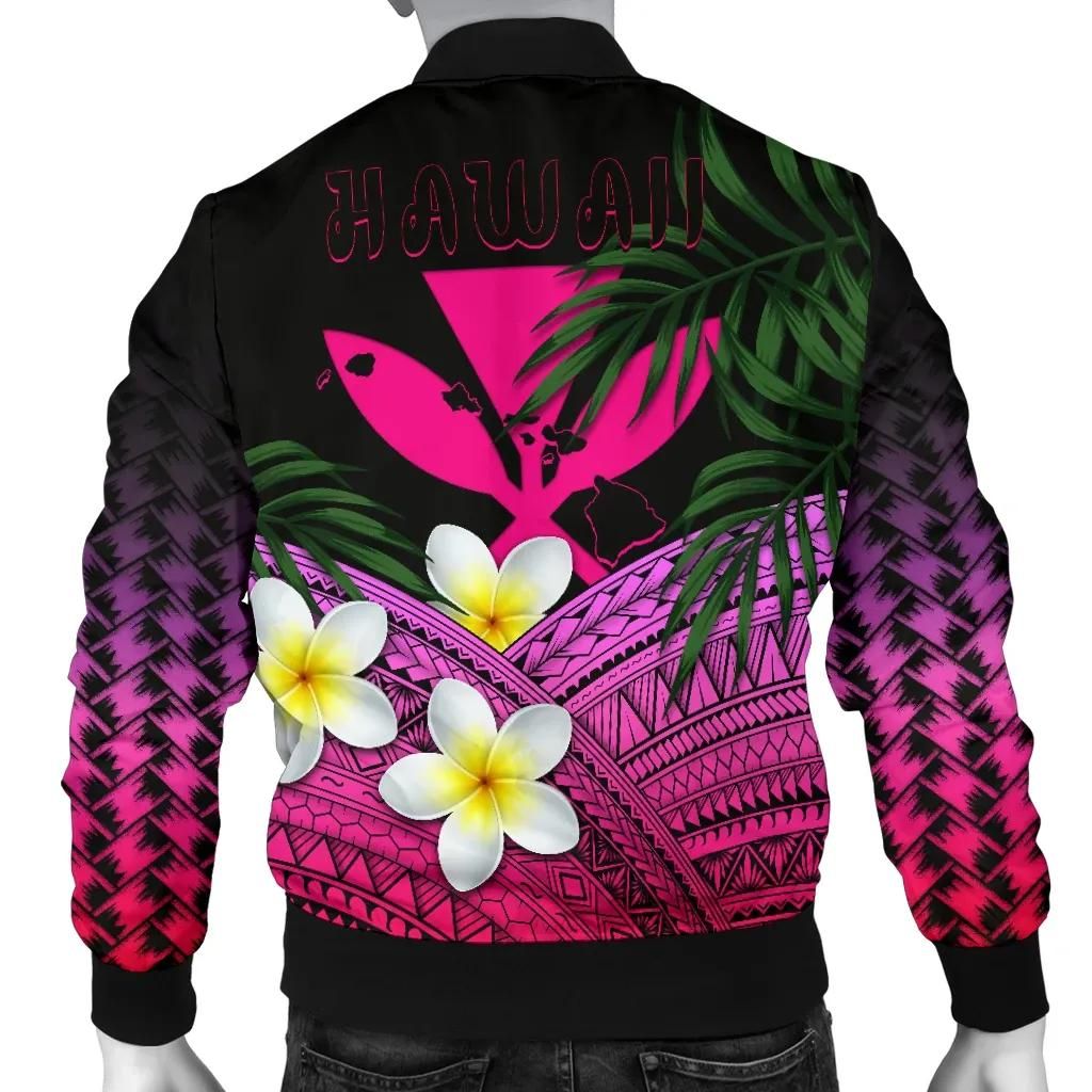 Polynesian Plumeria Banana Leaves Pink A02 Bomber Jacket Polynesian Plumeria Banana Leaves Pink A02 Bomber Jacket