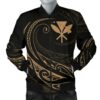 Kanaka Polynesian Men√¢‚Ǩ‚Ñ¢s Bomber Jacket - Gold - Frida Style - AH J9 Bomber Jacket