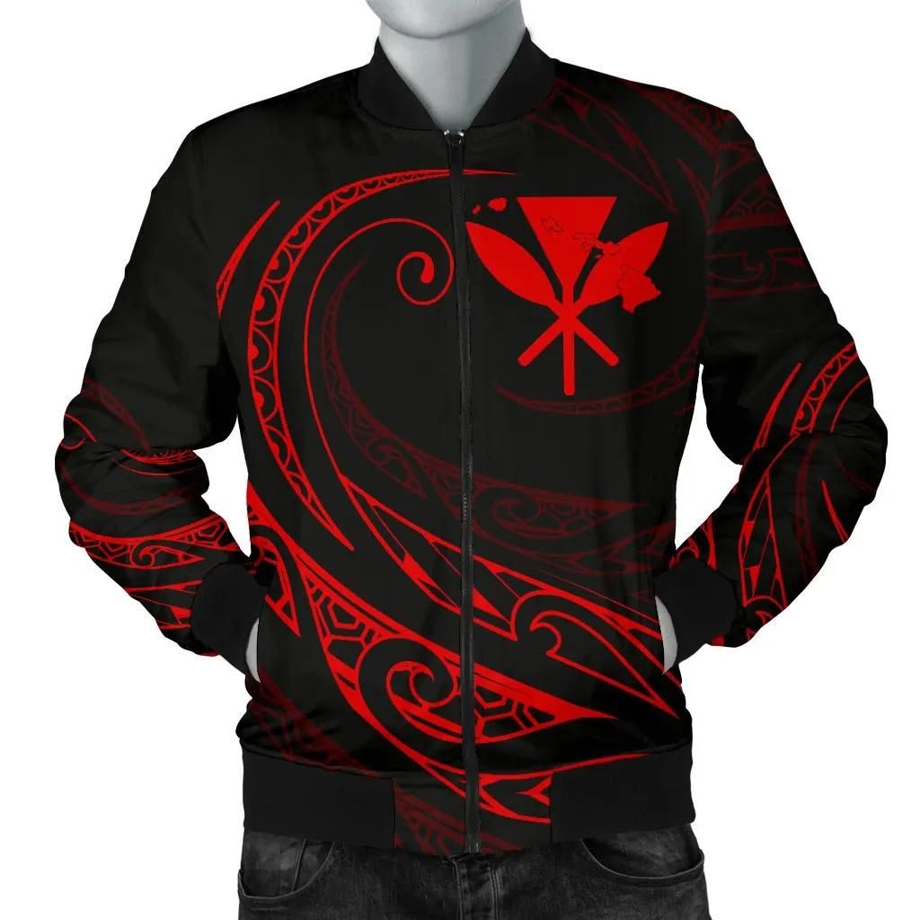Kanaka Polynesian Men√¢‚Ǩ‚Ñ¢s Bomber Jacket - Red - Frida Style - AH J9 Bomber Jacket Kanaka Polynesian Men√¢‚Ǩ‚Ñ¢s Bomber Jacket - Red - Frida Style - AH J9 Bomber Jacket