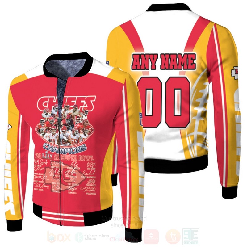 Kansas City Chiefs 2020 Champions Players Legends Signature Personalized 3D Bomber Jacket Kansas City Chiefs 2020 Champions Players Legends Signature Personalized 3D Bomber Jacket