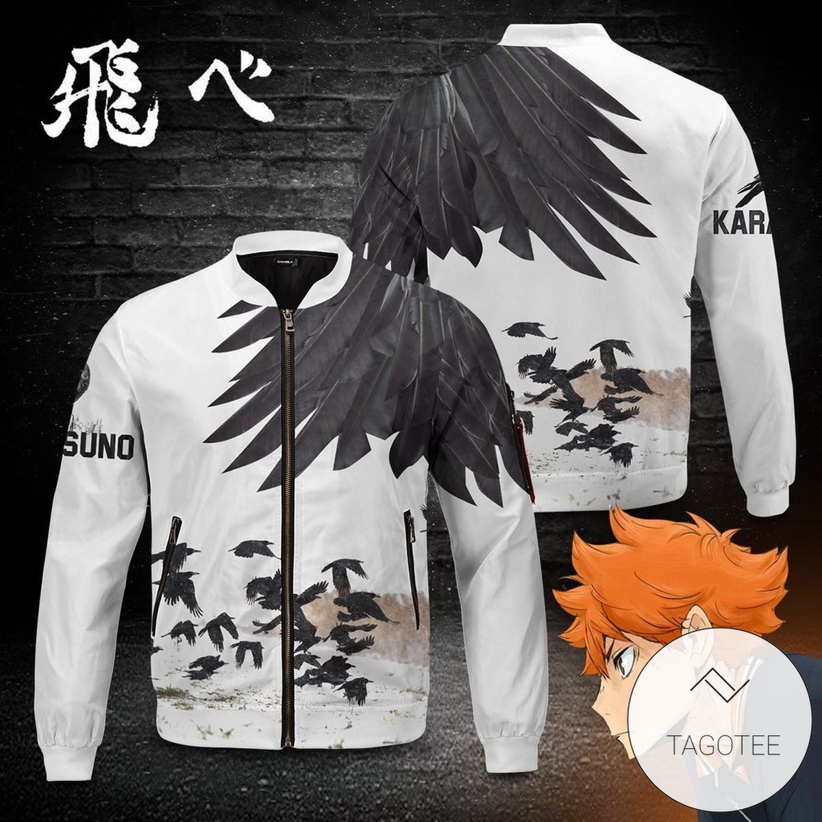 Karasuno Crows Bomber Jacket 2 Karasuno Crows Bomber Jacket 2
