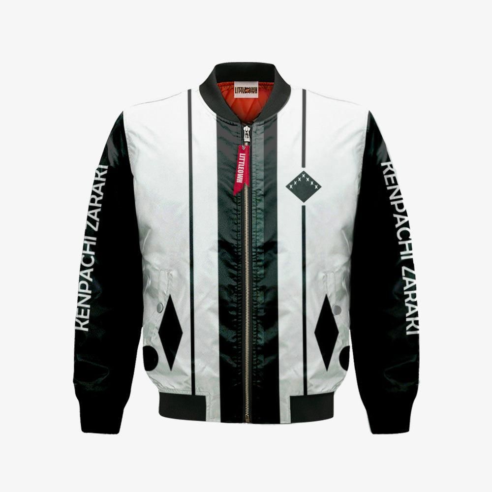 Kenpachi Zaraki Eleventh Division Bomber Jacket Custom Bleach Cosplay Costumes Bomber Jacket Kenpachi Zaraki Eleventh Division Bomber Jacket Custom Bleach Cosplay Costumes Bomber Jacket