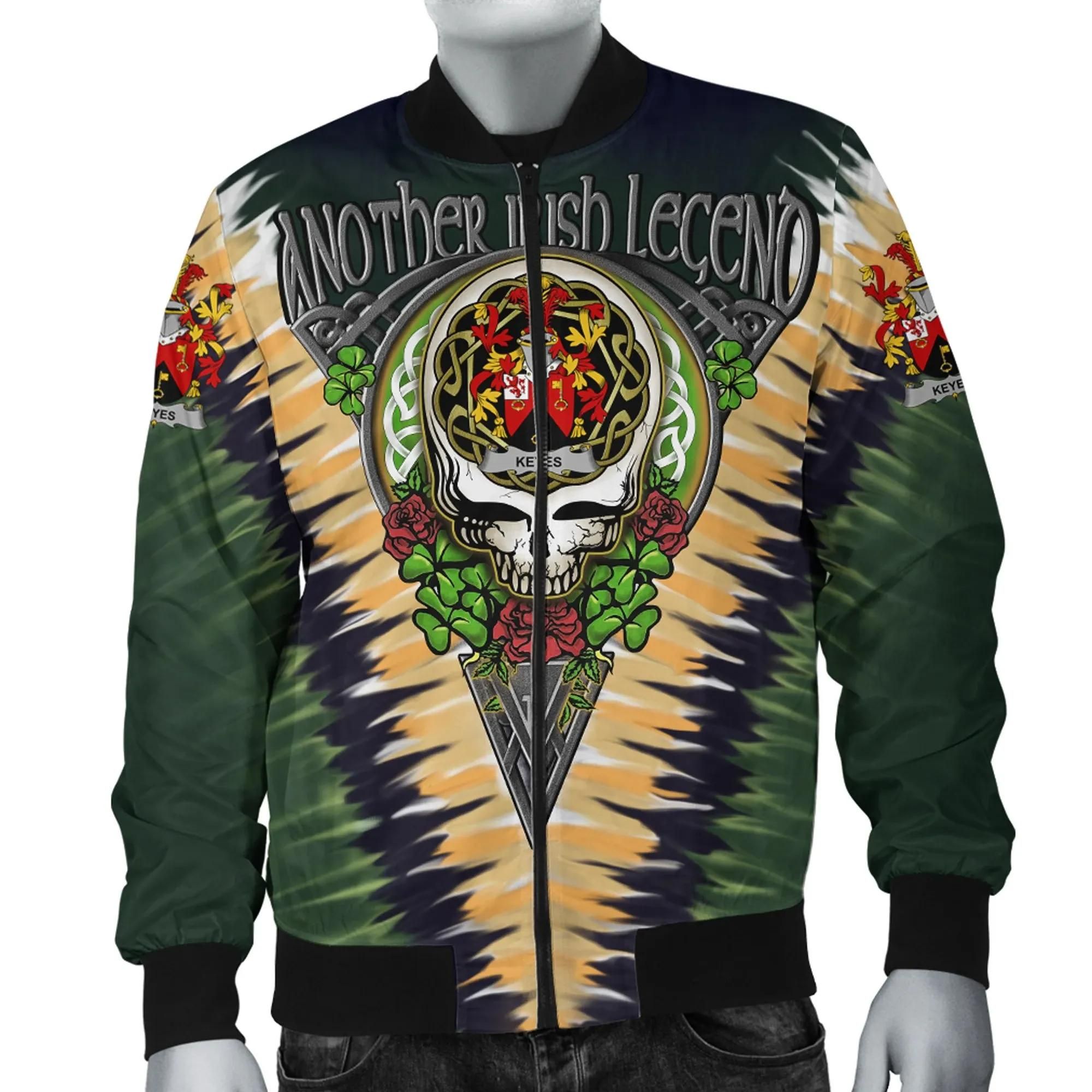 Keyes Ireland Bomber Jacket - GD Irish Legend Shamrock V Tie-Dye A7 Bomber Jacket Keyes Ireland Bomber Jacket - GD Irish Legend Shamrock V Tie-Dye A7 Bomber Jacket