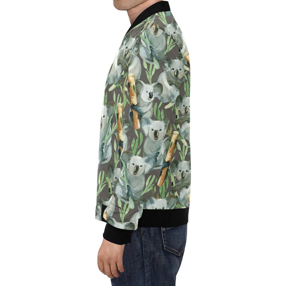 Koala-Bamboo-Pattern-Print-Mens-Bomber-Jacket-1