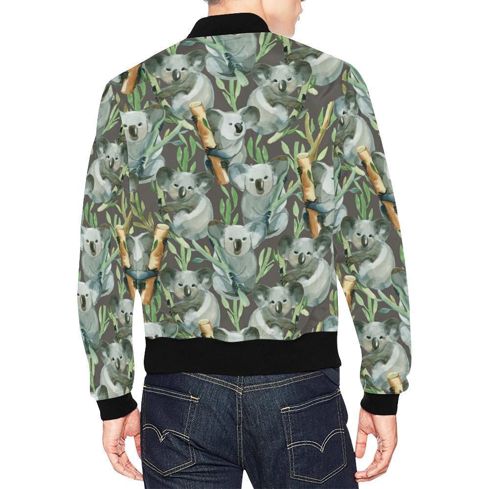 Koala-Bamboo-Pattern-Print-Mens-Bomber-Jacket-2