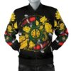 Koi Fish Men's Bomber Jacket - Lotus Koi Fish Yin Yang - BN02 Bomber Jacket