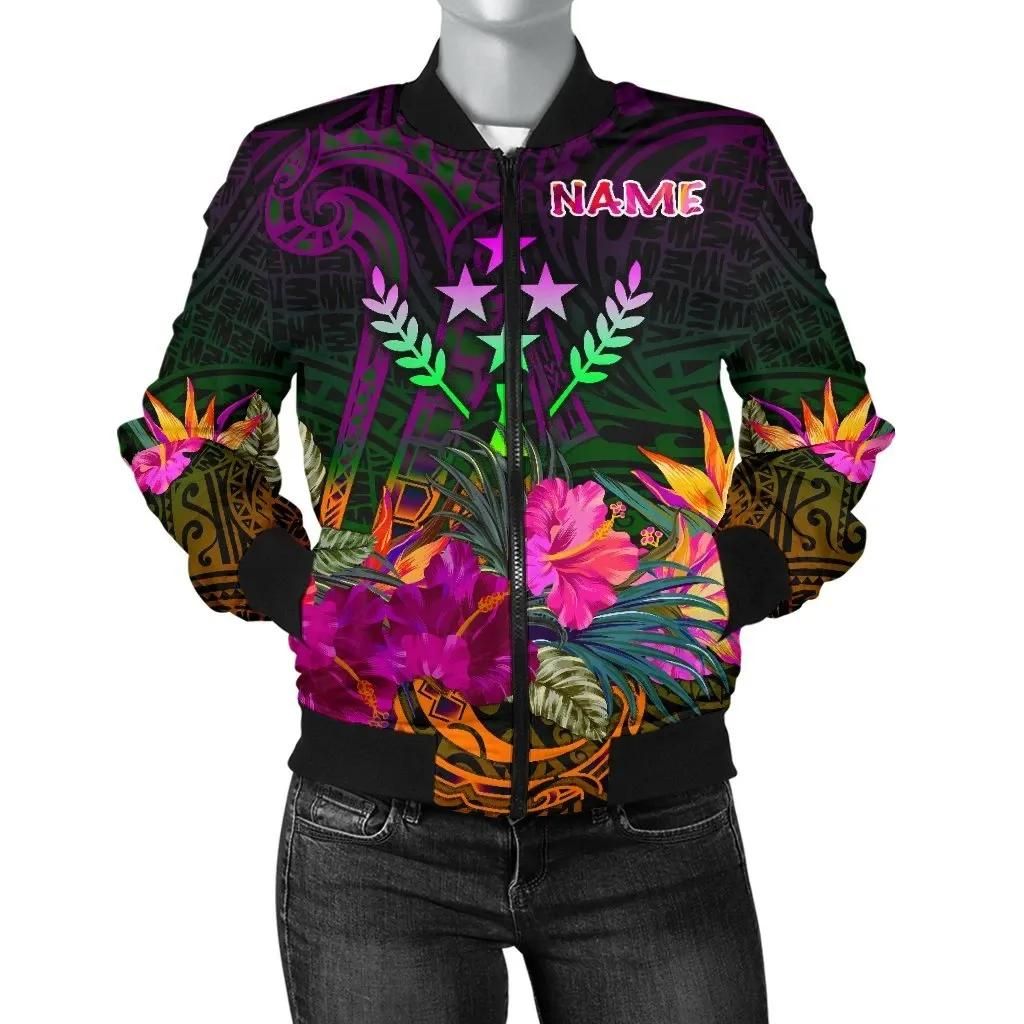 Kosrae Personalised Women's Bomber Jacket - Summer Hibiscus - BN15 Bomber Jacket Kosrae Personalised Women's Bomber Jacket - Summer Hibiscus - BN15 Bomber Jacket