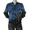 Kosrae Polynesian Bomber Jacket (Women) - Blue Turtle - BN15 Bomber Jacket