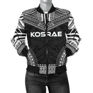 Kosrae Polynesian Chief Women'S Bomber Jacket - Black Version - Bn10 Bomber Jacket