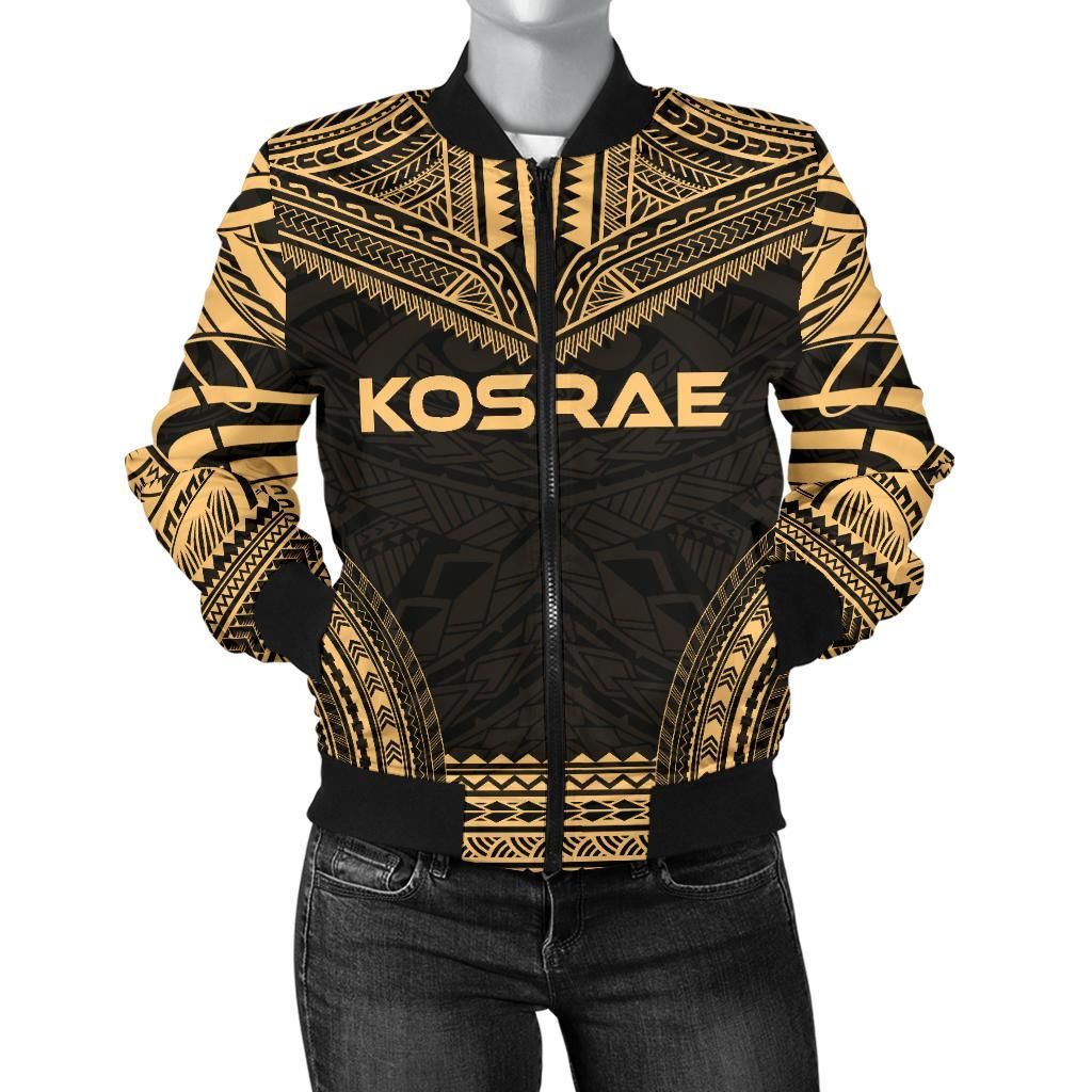 Kosrae Polynesian Chief Women'S Bomber Jacket - Gold Version - Bn10 Bomber Jacket Kosrae Polynesian Chief Women'S Bomber Jacket - Gold Version - Bn10 Bomber Jacket