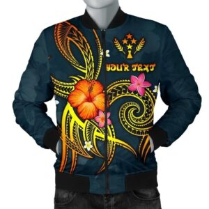 Kosrae Polynesian Personalised Men's Bomber Jacket - Legend of Kosrae (Blue) - BN15 Bomber Jacket