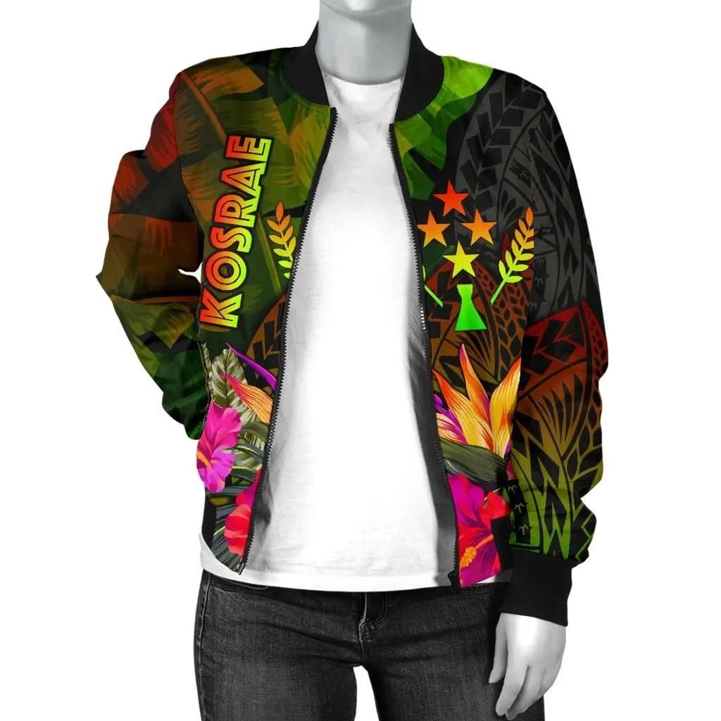 Kosrae-Polynesian-Womens-Bomber-Jacket-Hibiscus-and-Banana-Leaves-BN15-2