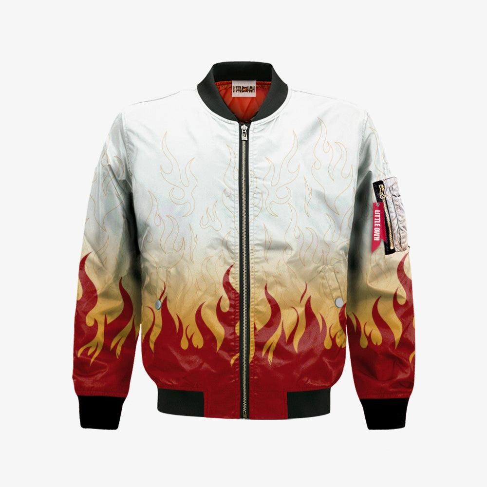 Kyojuro Cape Bomber Jacket Custom KNY Cosplay Costumes Bomber Jacket Kyojuro Cape Bomber Jacket Custom KNY Cosplay Costumes Bomber Jacket