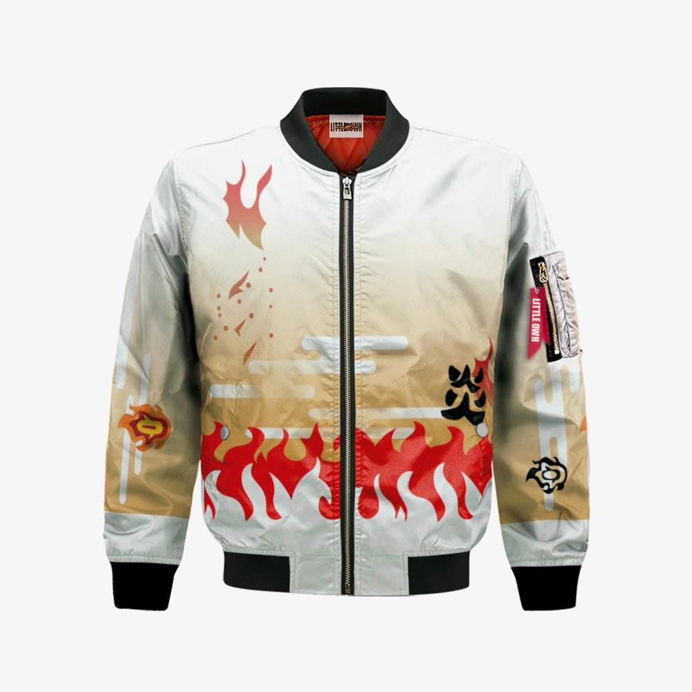 Kyojuro Rengoku Bomber Jacket Custom KNY Cosplay Costumes Bomber Jacket Kyojuro Rengoku Bomber Jacket Custom KNY Cosplay Costumes Bomber Jacket