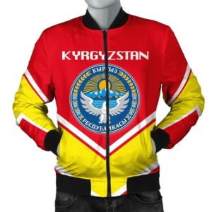 Kyrgyzstan Coat Of Arms Men Bomber Jacket Lucian Style J5W
