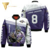 Lamar Jackson Baltimore Ravens 8 Legend Full Print Bomber Jacket
