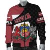 Latvia Bomber Jacket - Flag and Valknut Symbols A31 Bomber Jacket