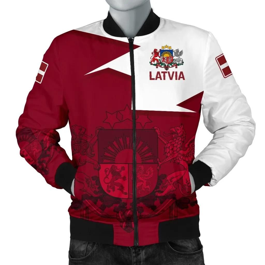 Latvia Men's Bomber Jacket - HOME A7 Bomber Jacket Latvia Men's Bomber Jacket - HOME A7 Bomber Jacket