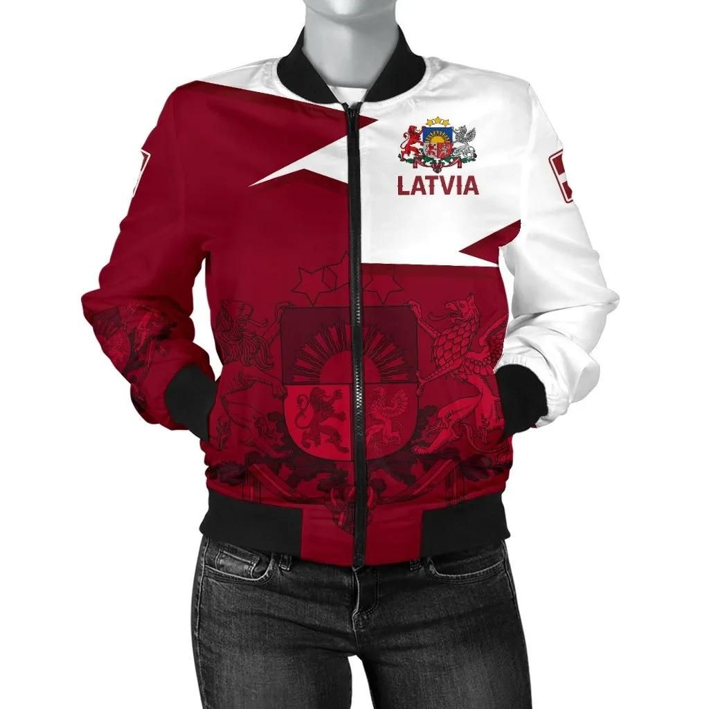 Latvia Women's Bomber Jacket - HOME A7 Bomber Jacket Latvia Women's Bomber Jacket - HOME A7 Bomber Jacket