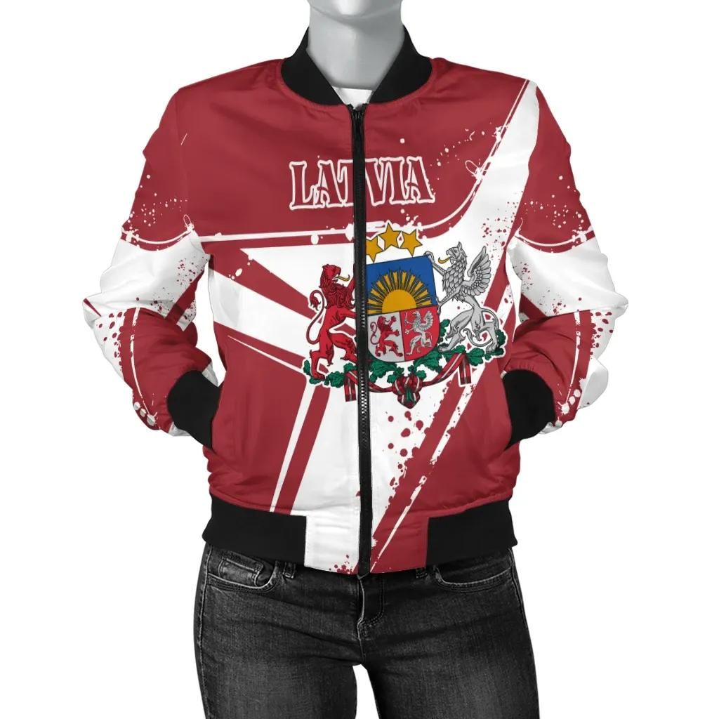 Latvia Women's Bomber Jacket - Latvia Pride - BN23 Bomber Jacket Latvia Women's Bomber Jacket - Latvia Pride - BN23 Bomber Jacket
