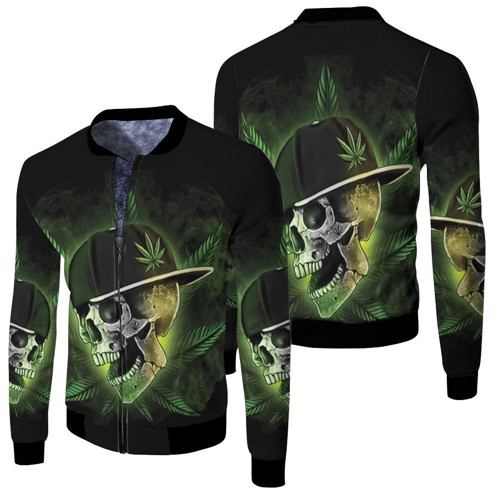 Leaf Green Cool Skull 3D Bomber Jacket Leaf Green Cool Skull 3D Bomber Jacket