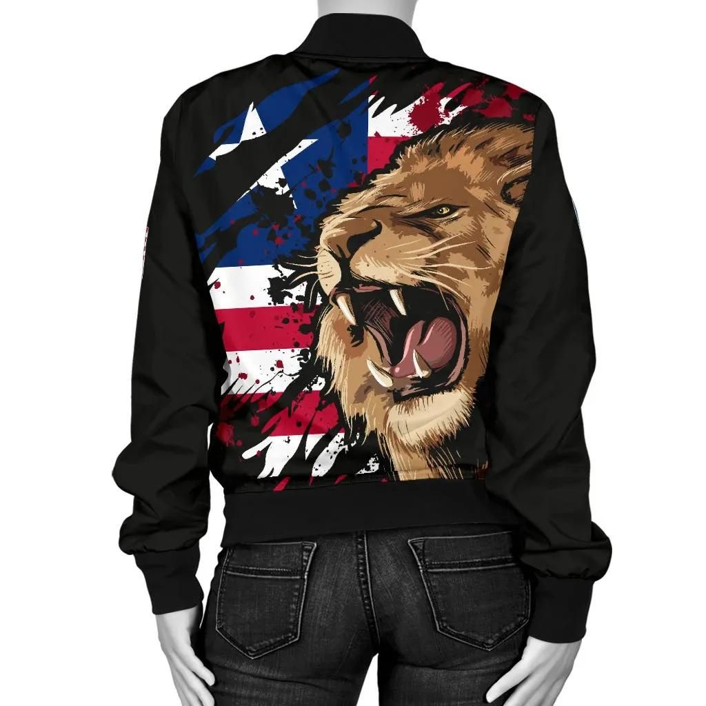 Liberia Rasta Lion Flag Women A10 Bomber Jacket Liberia Rasta Lion Flag Women A10 Bomber Jacket