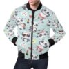Lips Panda Pattern Print Mens Bomber Jacket